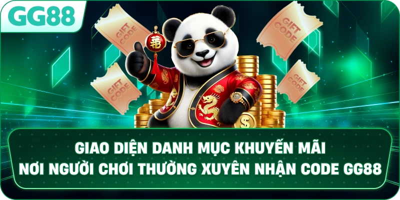  Giao diện danh mục khuyến mãi nơi người chơi thường xuyên nhận code GG88.